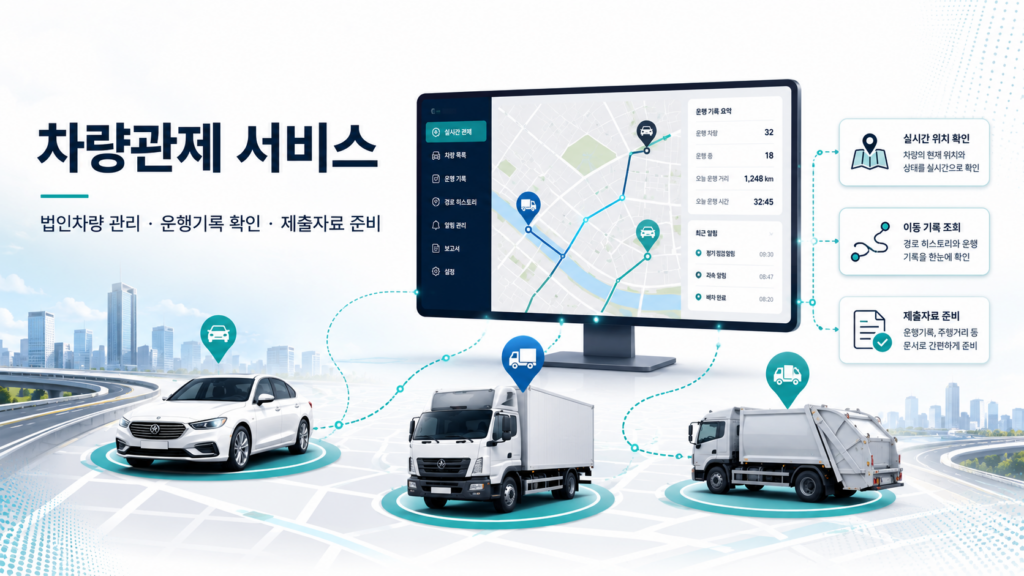 차량관제 서비스 법인차량 위치 확인 운행기록 관리